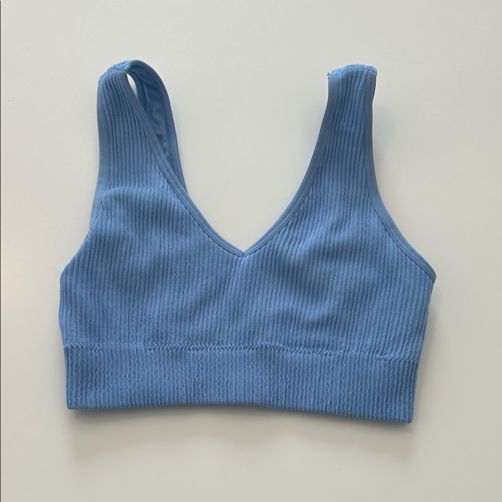 Aerie Women's Blue Ribbed Bralette XS
